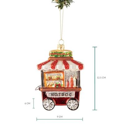 Nordic Light Kerstbal Hot Dog Kraam 13 cm