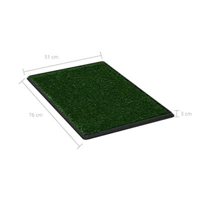 VidaXL Huisdierentoilet met bak en kunstgras 76x51x3 cm groen - thumbnail