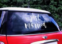 Autosticker Just Married wit - thumbnail