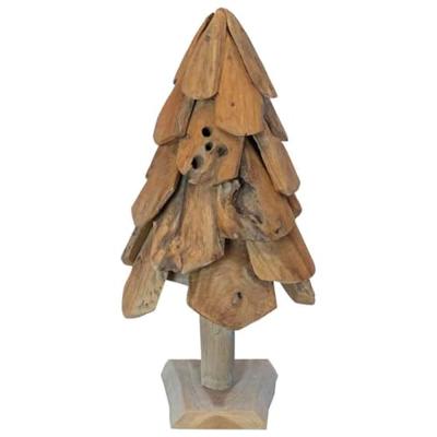 VidaXL Kerstboom met standaard bruin 61 cm massief teakhout VidaXL Kerstboom met standaard bruin 61 cm massief teakhout