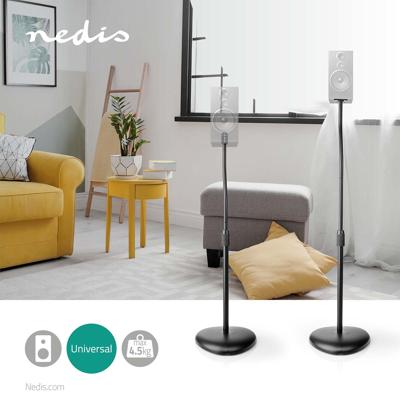 Speakerbeugel | Universeel | Standaard | 4.5 kg | Hoogte Verstelbaar | ABS / Staal | Zwart Speakerbeugel | Universeel | Standaard | 4.5 kg | Hoogte Verstelbaar | ABS / Staal | Zwart