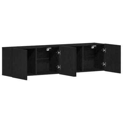 Tv-meubels 2 st 160x30x41 cm bewerkt hout zwart eikenkleurig