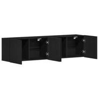 Tv-meubels 2 st 160x30x41 cm bewerkt hout zwart eikenkleurig - thumbnail