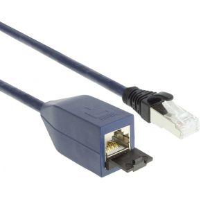 ACT Blauw 2 meter LSZH SFTP CAT6A MPTL verlengkabel snagless met RJ45 connectoren