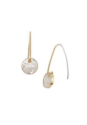 Skagen SKJ1582710 Oorhangers Agnethe staal-parelmoer goudkleurig-wit Skagen SKJ1582710 Oorhangers Agnethe staal-parelmoer goudkleurig-wit