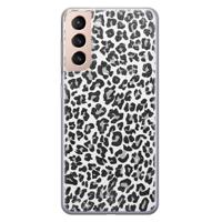 Samsung Galaxy S21 siliconen telefoonhoesje - Luipaard grijs - thumbnail