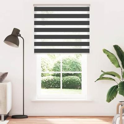 VidaXL Zebra rolgordijn 130x200 cm stofbreedte 125,9 cm zwart VidaXL Zebra rolgordijn 130x200 cm stofbreedte 125,9 cm zwart