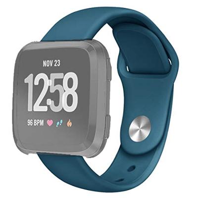 Fitbit Versa 1 / 2 & Lite siliconen bandje - Maat: Large - Blauwgroen Fitbit Versa 1 / 2 & Lite siliconen bandje - Maat: Large - Blauwgroen