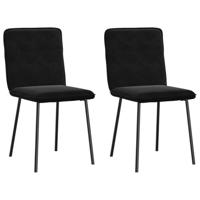 Eetkamerstoelen 2 st fluweel zwart - thumbnail