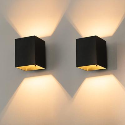 2x Cometa nero s by LUSENZ - Up and downlight - Rechthoekige wandlamp met mat zwarte coating