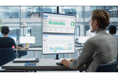 Dubbele verticale bevestiging monitorarm