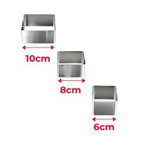 Metaltex Vierkante Kookringen 3 Stuks 6/8/10 cm RVS - thumbnail