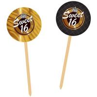 Prikkers Sweet 16 Goud/Zwart - 20 Stuks - thumbnail