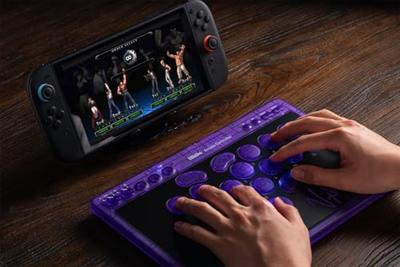8Bitdo Arcade Controller - Transparent Purple Signature Edition