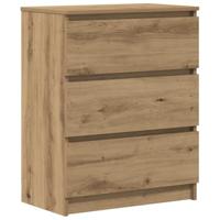 Dressoir 60x35x76 cm bewerkt hout artisanaal eikenkleur - thumbnail