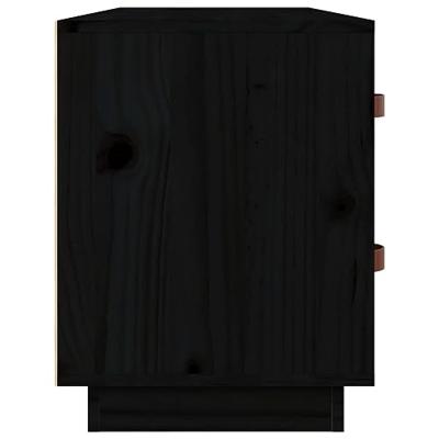 VidaXL Schoenenbank 100x34x45 cm massief grenenhout zwart VidaXL Schoenenbank 100x34x45 cm massief grenenhout zwart