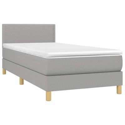 Boxspring met matras stof lichtgrijs 120x190 cm