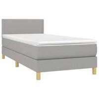 Boxspring met matras stof lichtgrijs 120x190 cm - thumbnail
