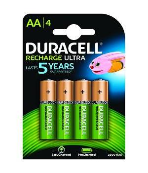 Duracell Oplaadbare batterijen AA 2500 mAh - 4 stuks - voorgeladen Stay Starged vervanging 2400