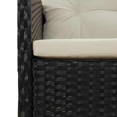 5-delige Loungeset met kussens poly rattan zwart 5-delige Loungeset met kussens poly rattan zwart