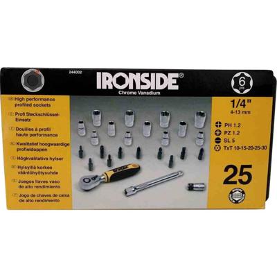 IRONSIDE 244002 Dopsleutelset 1/4 (6.3 mm)