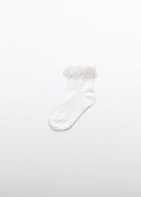 Abel & Lula Zomer sokken tule ruffel meisjes - creme wit