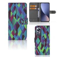 Xiaomi 12 | 12X | Book Case | Abstract Green Blue - thumbnail