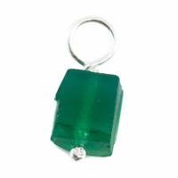 Ruwe Edelsteen Hanger Groene Onyx 925 Zilver (8 - 12 mm) - thumbnail