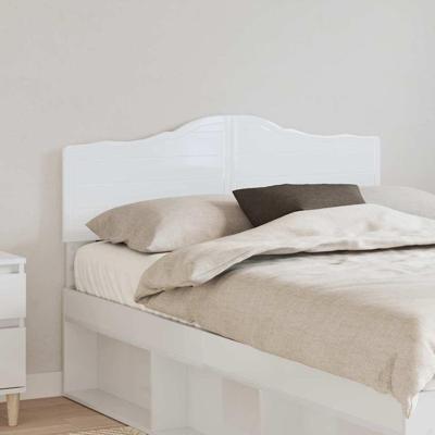 Hoofdbord met hoofdeinde Glanzend Wit 135 cm Bewerkt hout
