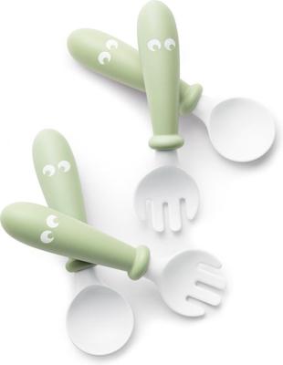 BabyBjörn Babylepel en Vork, 4-delig Pastelgroen BabyBjörn Babylepel en Vork, 4-delig Pastelgroen
