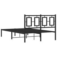 Bedframe met hoofdbord metaal zwart 120x190 cm - thumbnail