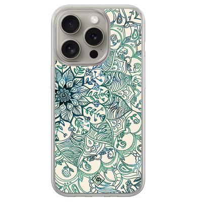 iPhone 15 Pro Max hybride hoesje - Mandala blauw iPhone 15 Pro Max hybride hoesje - Mandala blauw