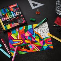 STABILO pen 68 max viltstift met dikke beitelpunt geel - thumbnail