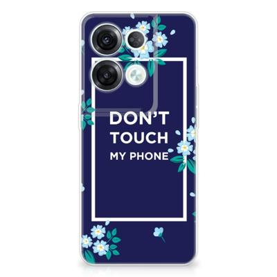 OPPO Reno8 Pro Silicone-hoesje Flowers Blue DTMP OPPO Reno8 Pro Silicone-hoesje Flowers Blue DTMP