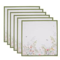 Clayre & Eef Servetten Katoen Set van 6 40x40 cm Wit Vierkant - thumbnail