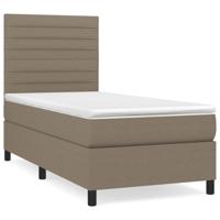 Boxspring met matras stof taupe 90x200 cm - thumbnail
