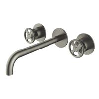 Wastafelmengkraan Hotbath Cobber @Work Inbouw 25 cm 3 Gats Geborsteld Nikkel (excl. inbouwdeel) - thumbnail