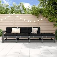 4-delige Loungeset massief grenenhout grijs - thumbnail