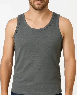 Heren hemd antraciet - Katoenen onderhemd - Singlet grijs