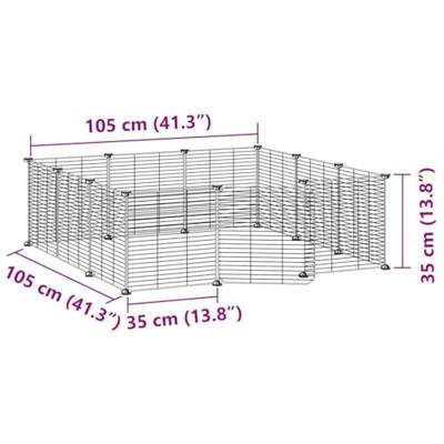 VidaXL Huisdierkooi met 12 panelen en deur, zwart 35x35 cm staal - thumbnail