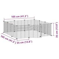 VidaXL Huisdierkooi met 12 panelen en deur, zwart 35x35 cm staal - thumbnail
