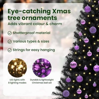 VidaXL Kerstboom met 150 led met standaard zwart 150 cm pvc