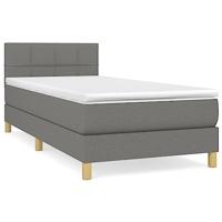 Boxspring met matras stof donkergrijs 90x190 cm - thumbnail
