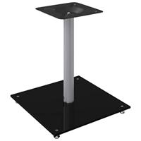 VidaXL Luidsprekerstandaards 2 st 1 pijler gehard glas zwart en zilver - thumbnail
