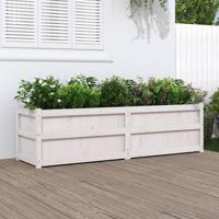 Plantenbak 180x50x50 cm massief grenenhout wit - thumbnail