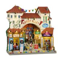 Lemax artist alley verlichte facade Caddington Village 2024 - thumbnail