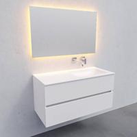 Badkamermeubel Solid Surface BWS Oslo 100x46 cm Rechts Mat Wit (zonder kraangaten) - thumbnail