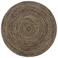 VidaXL Vloerkleed handgemaakt 240 cm jute zwart en bruin - thumbnail