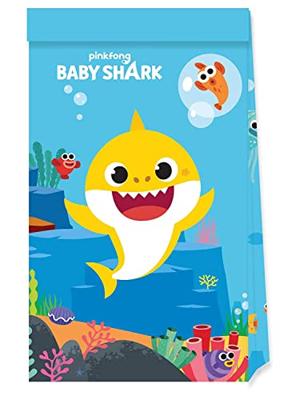 Feestzakjes Baby Shark papier 4 stuks Feestzakjes Baby Shark papier 4 stuks