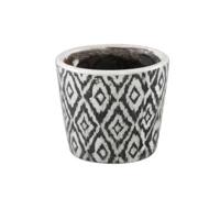 PTMD bloempot beire s ikat print zwart/wit 10 cm | 12 stuks - thumbnail